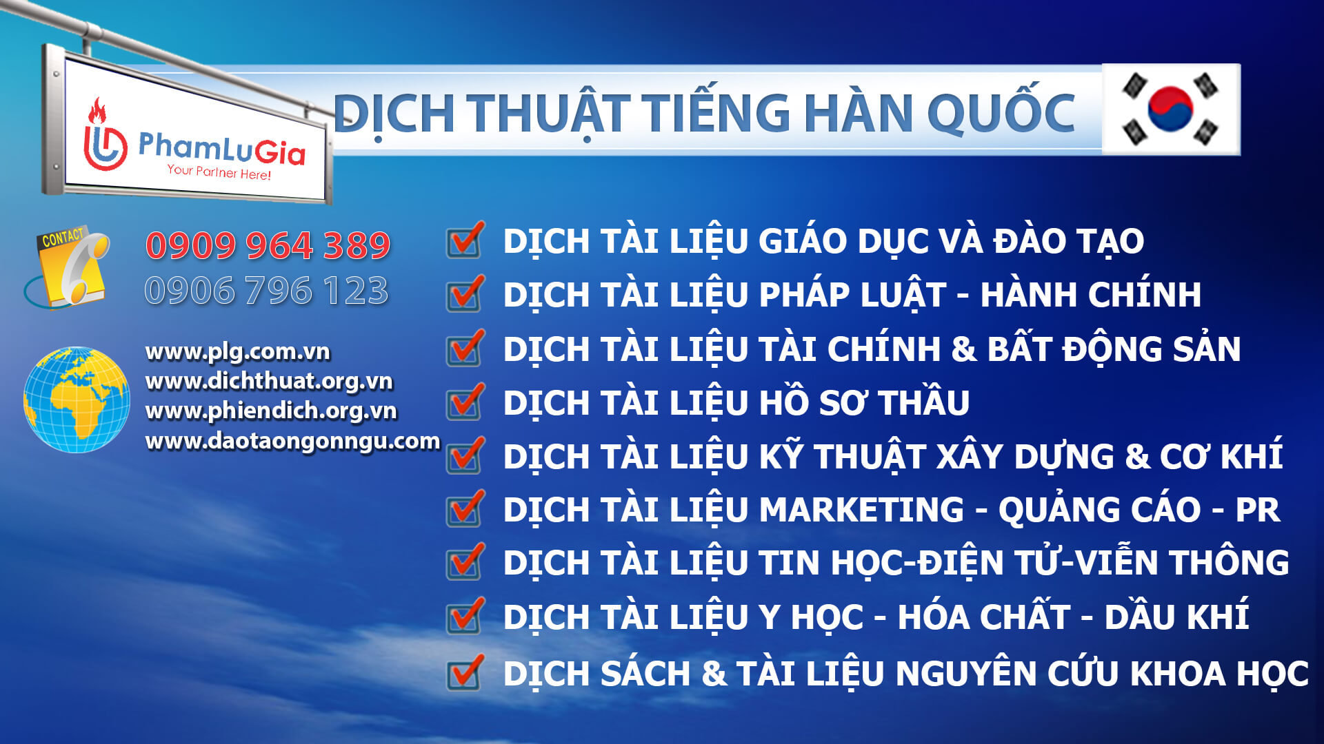 Dịch thuật tiếng Hàn Quốc Chuyên nghiệp