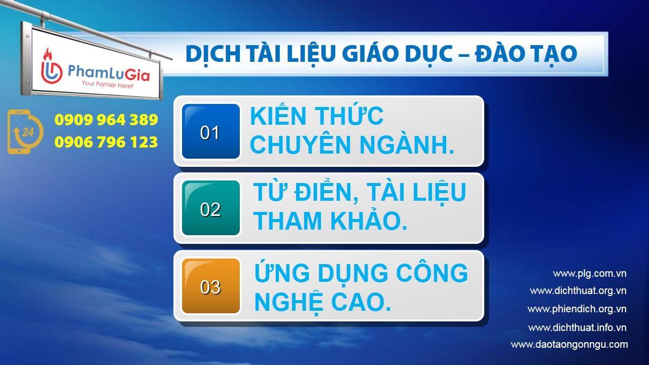 Dịch thuật chuyên ngành Giáo Dục - Đào Tạo